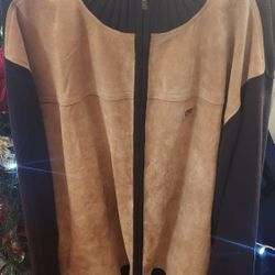 Mens ECKO  Leather/Suede Cotton Sweater Sz XL 