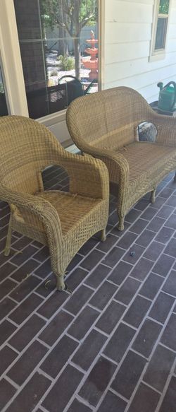 Wicker Chairs two  pieces