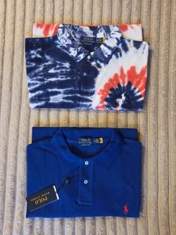 (Price for all 2) men's size XL custom slim fit polo RL shirts