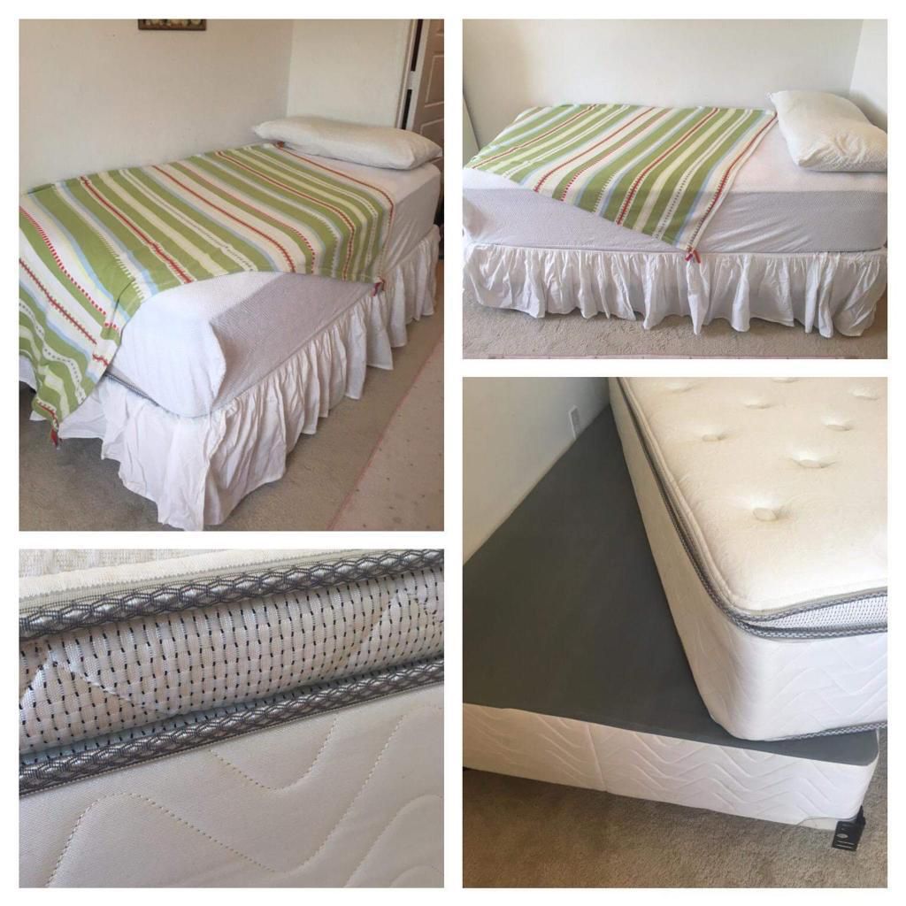 Twin bed with mattress and frame - used only one month