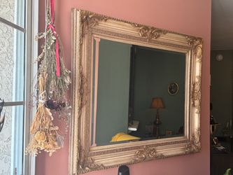 Vintage Large Ornate Gold Framed Wall Mirror