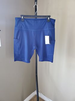 Baleaf Women's Cycling Pocketed Shorts Size XL Color Blue for