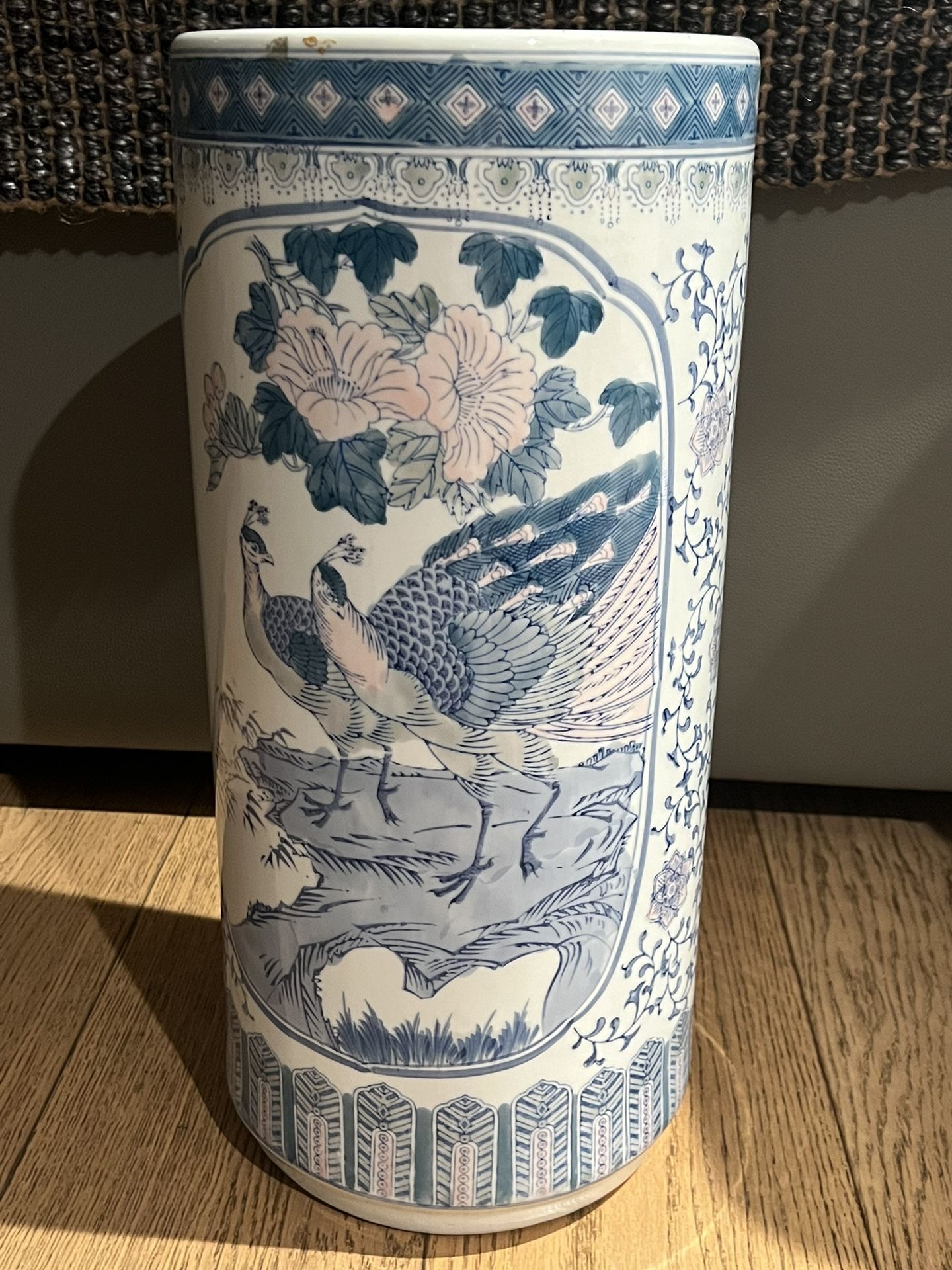 Chinoiserie Porcelain Floor Vase