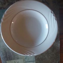 SET OF4 GIbson ELITE SOUP BOWL PLATE GENUINE BONE CHINA 8 Inch WHITE
