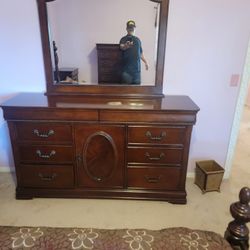 Dresser With Mirror And Two Nightstands