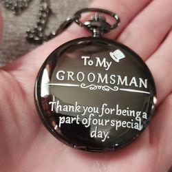 Groom Groomsmen Groomsman Wedding Gift Pocket Watch SHIPPING AVAILABLE 