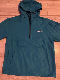 Obey Teal Half-Zip Hooded Anorak