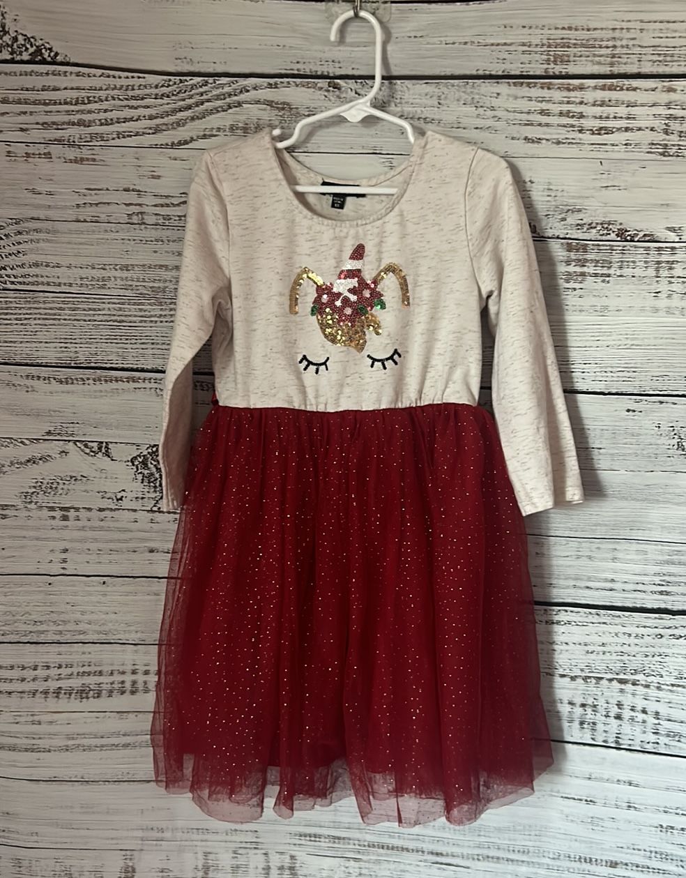 Girls unicorn holiday tutu dress size 6x
