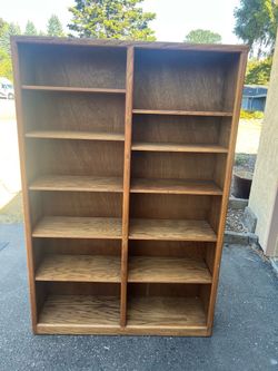 Bookcase, Oak, 10 Adjustable Shelves, Delivery