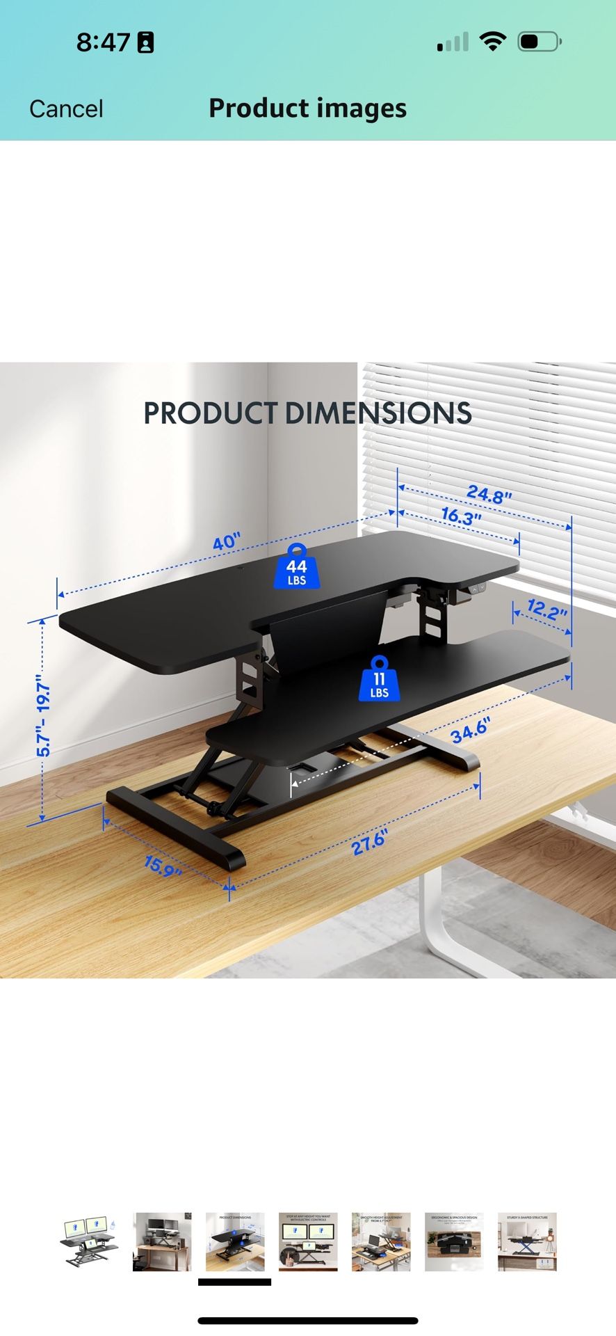 New FlexiSpot Electric Sit-Stand Riser – 40” w/ Keyboard Tray