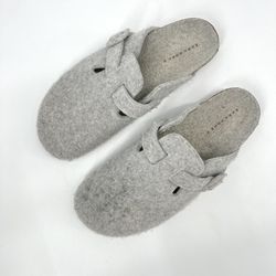 Zara Home Buckled Felt Mule Clog Slippers Women's Size 41 (US 10-10.5)