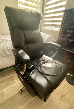 Black Leather Electric Office Recliner Chair
