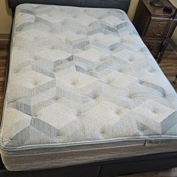 Bed Frame with New Mattress Queen Size