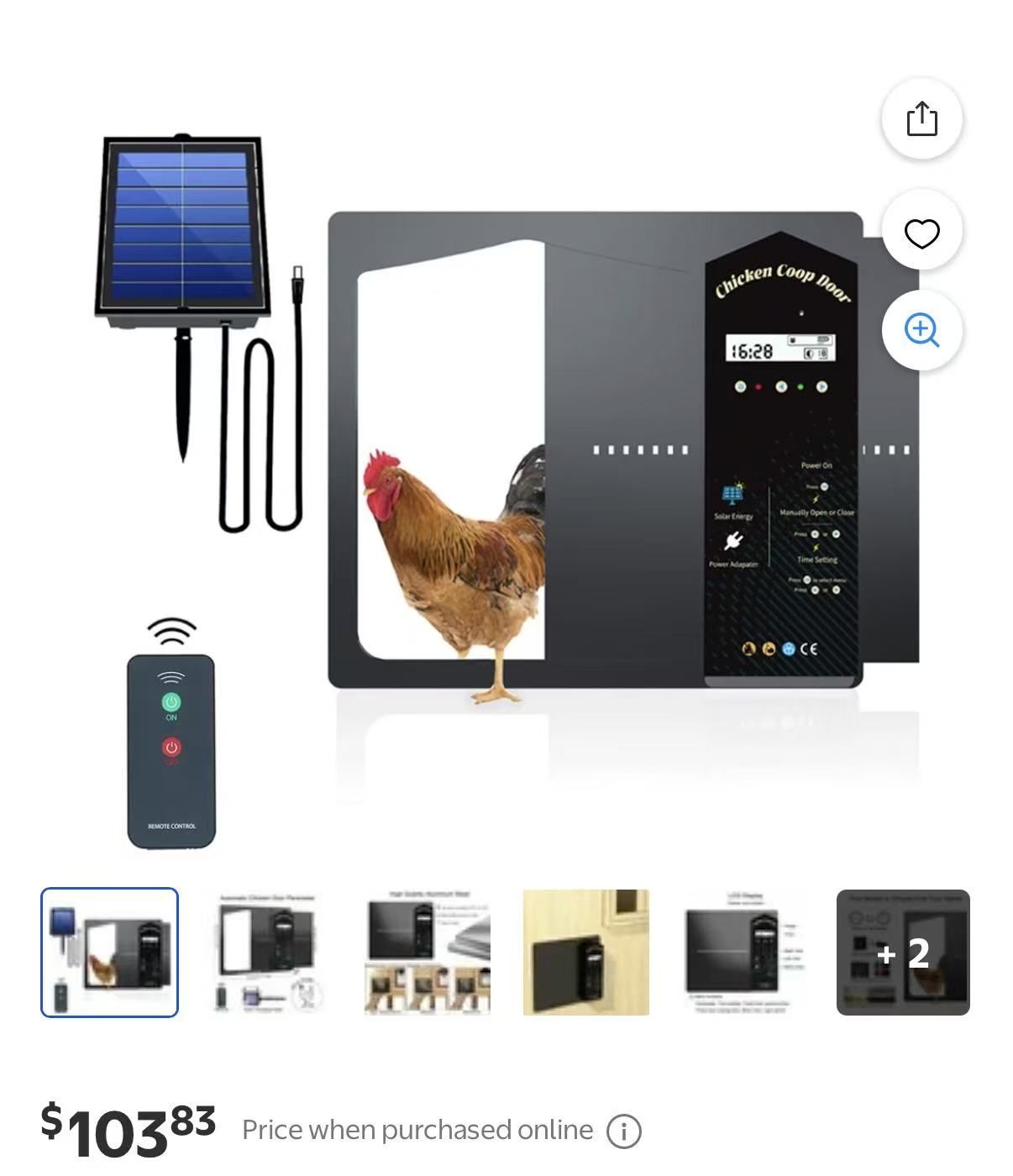 Automatic Chicken Coop Door 4 Modes Aluminum Coop Door Opener with Remote Control / Timer / Light Sensor / Manual Mode LCD Screen Weatherproof Anti-Pi