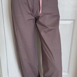 Vintage Cyberjammies Pants Size 8 Pink Satin Waist Trim Brown Cotton Lounge NEW