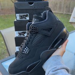 Nike Air Jordan 4 Black Cat Size 7y 8 10 11 12 Brand New