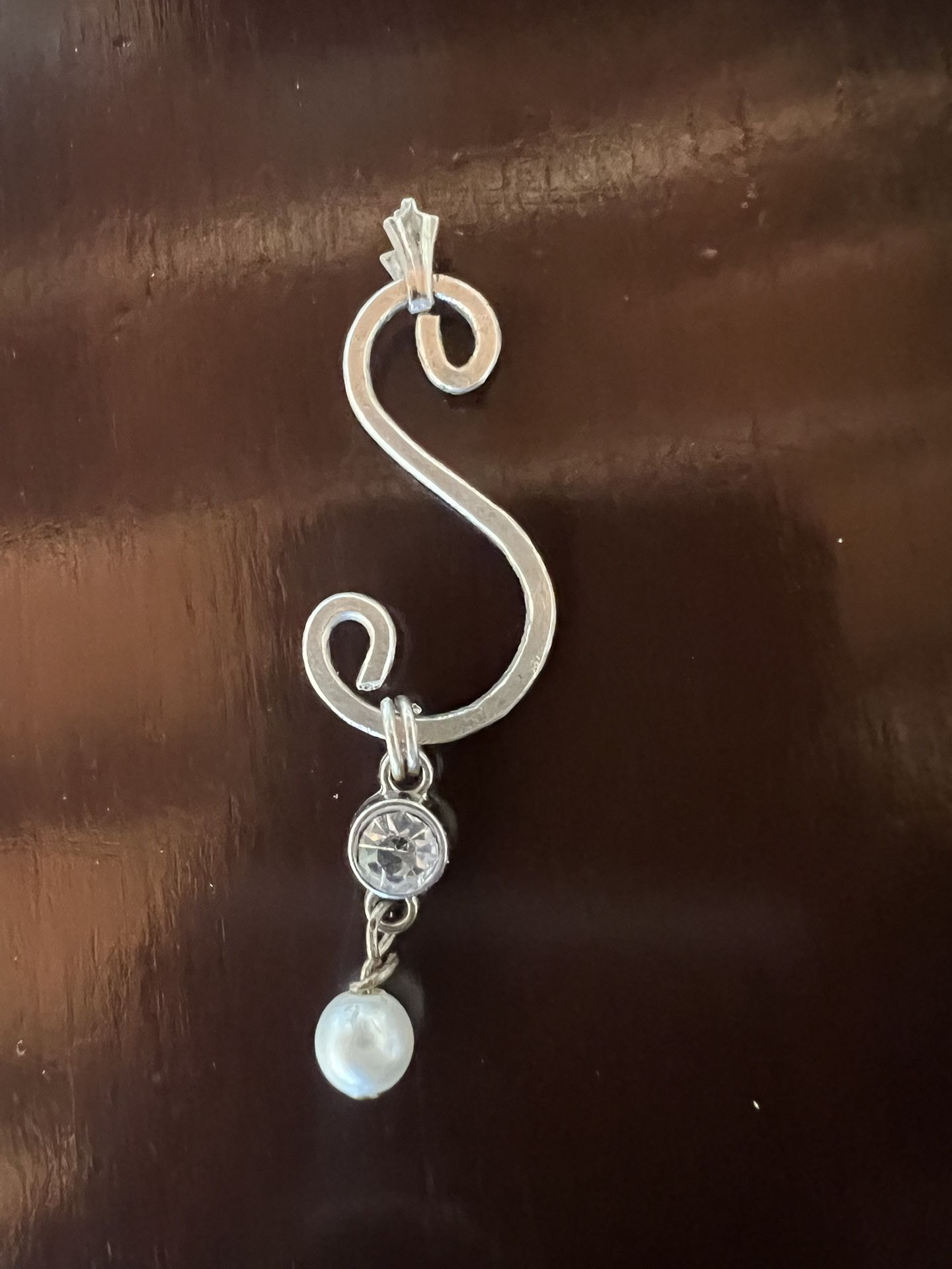 Sterling Silver Hand Crafted Pendant “S”