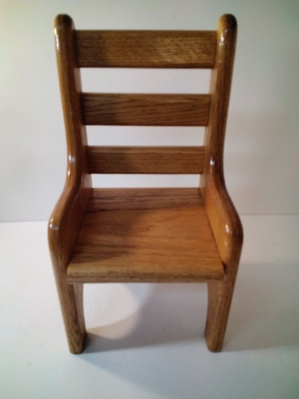 A Oak Doll Chair Made Really Well . Look At Size.
