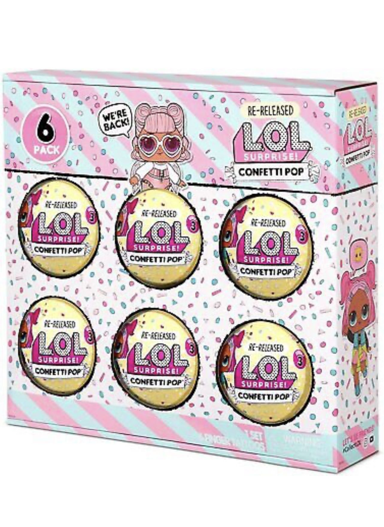 2020 LOL Surprise Confetti Pop 6-Pack Angel Re-Released Fashion Dolls Series 3