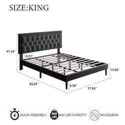 Brand new king size bed frame with a brand new 12” pillow top mattress included $520