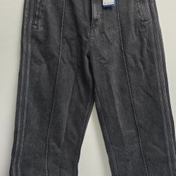 Adidas Originals Women's P Ess Denim ST Jeans Size 30 Black Wash New