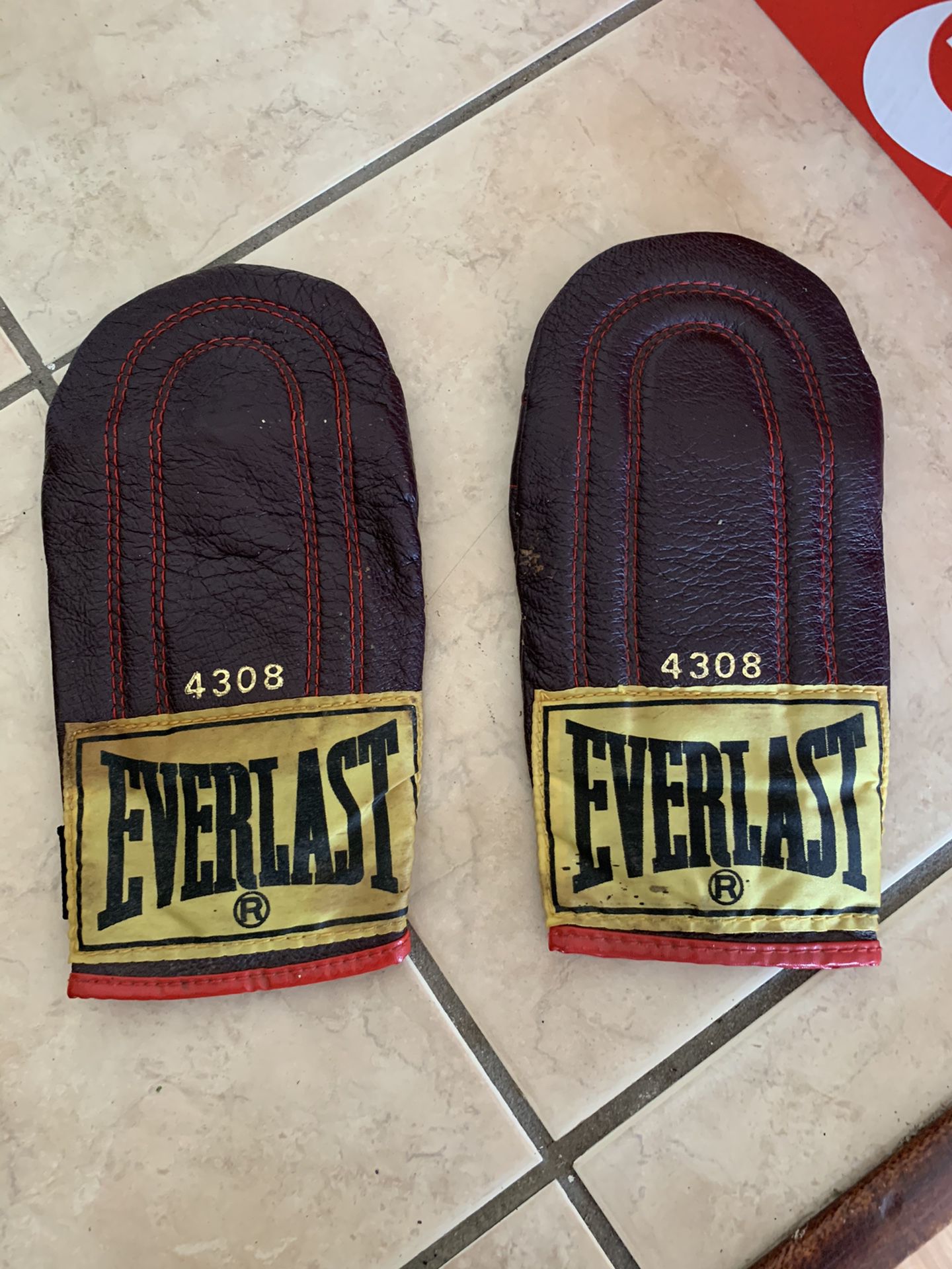 Vintage everlast leather weighted speed bag training gloves