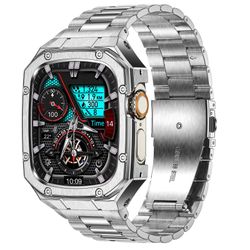 Stainless Steel Watch Band With Case Compatible With Apple Watch Ultra 3 2 1 Band (49mm)