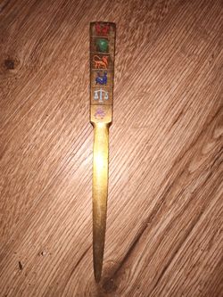 Vintage Brass Zodiac letter opener