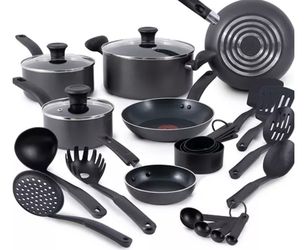 T-Fal Initiatives Aluminum Nonstick 18PC Cookware Set