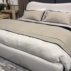 Off white Queen  Or e King Bed Frame Store Name Brima Furniture Deals!   1️⃣6️⃣8️⃣ Inside The Boulevard mall ! In front of Victoria secret!  And Next 