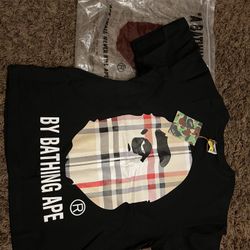 Bape Burberry Shirt Size M and L