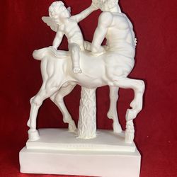 Vintage 9.5 Inch x 5.5 Inch Alabaster Greek Centaur Imported From Greece 