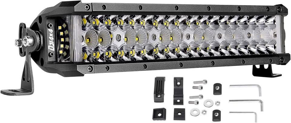 13.5 Inch LED Light Bar, Niking Auto 174W Side Shooter Triple Row LED Pods Off Road LED Bumper