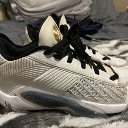 Air Jordan 38 Low “Royalty” White Metallic Gold And Black