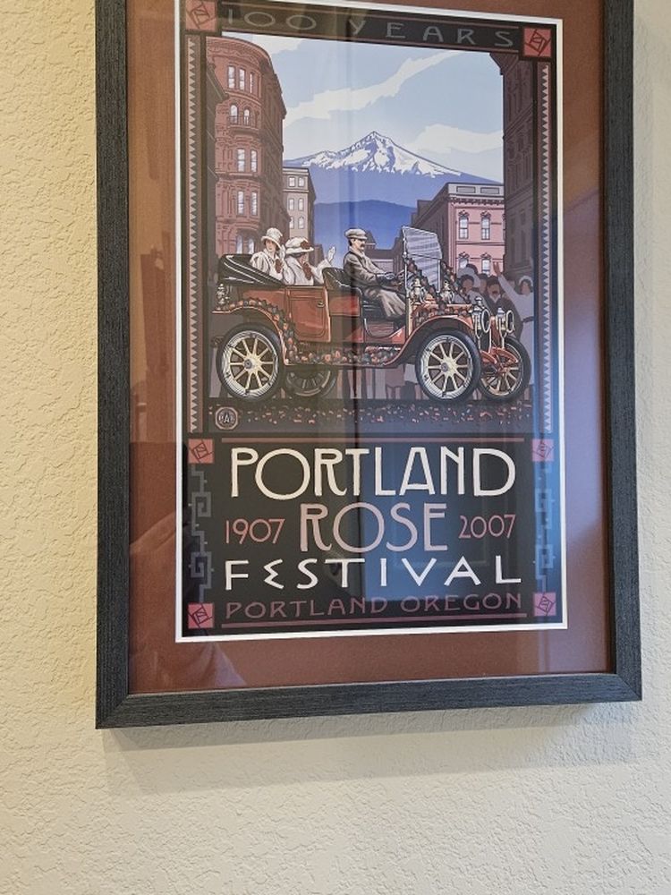 Portland Rose Festival Picture, Wood Frame