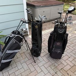 (3) left handed men’s golf club sets. Complete sets with golf bag $100 each