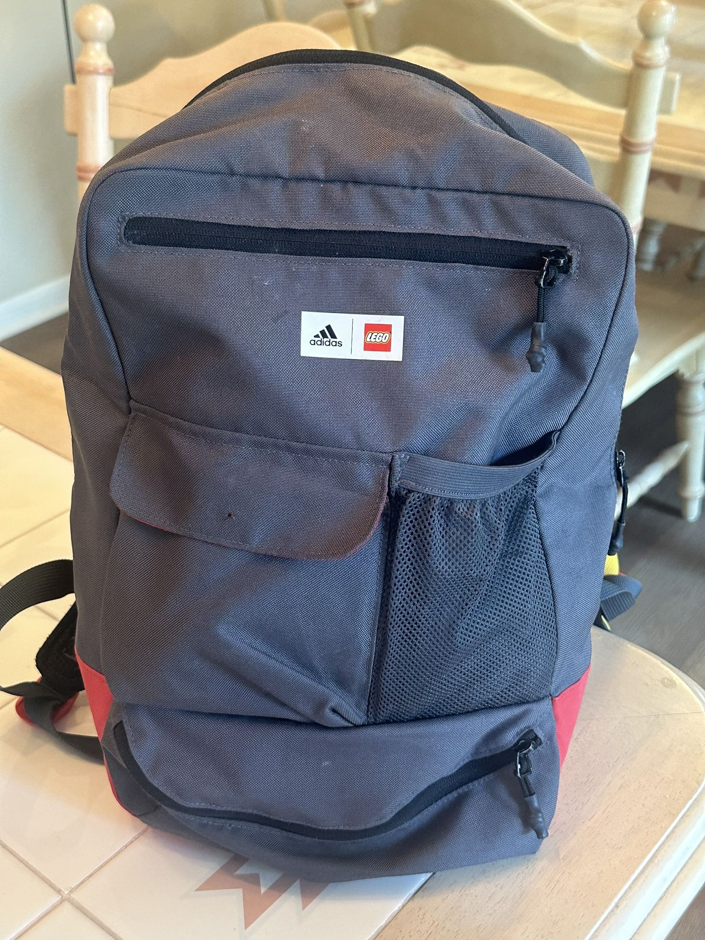 New Adidas X Lego unisex black & gray recycled backpack