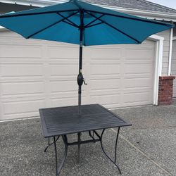 Outdoor Table and Umbrella