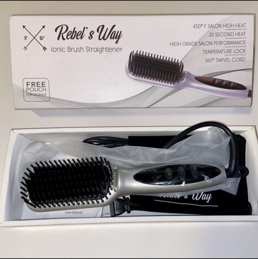 NEW IONIC HAIR BRUSH STRAIGHTENER BEARD MEN’S GROOMING or WOMEN’S HAIRSTYLE GIFT 
