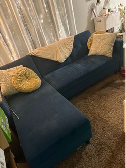 Teal sectional futon