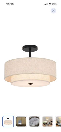 “New”16” 3 light Semi-Flush Drum Ceiling Light Fixture