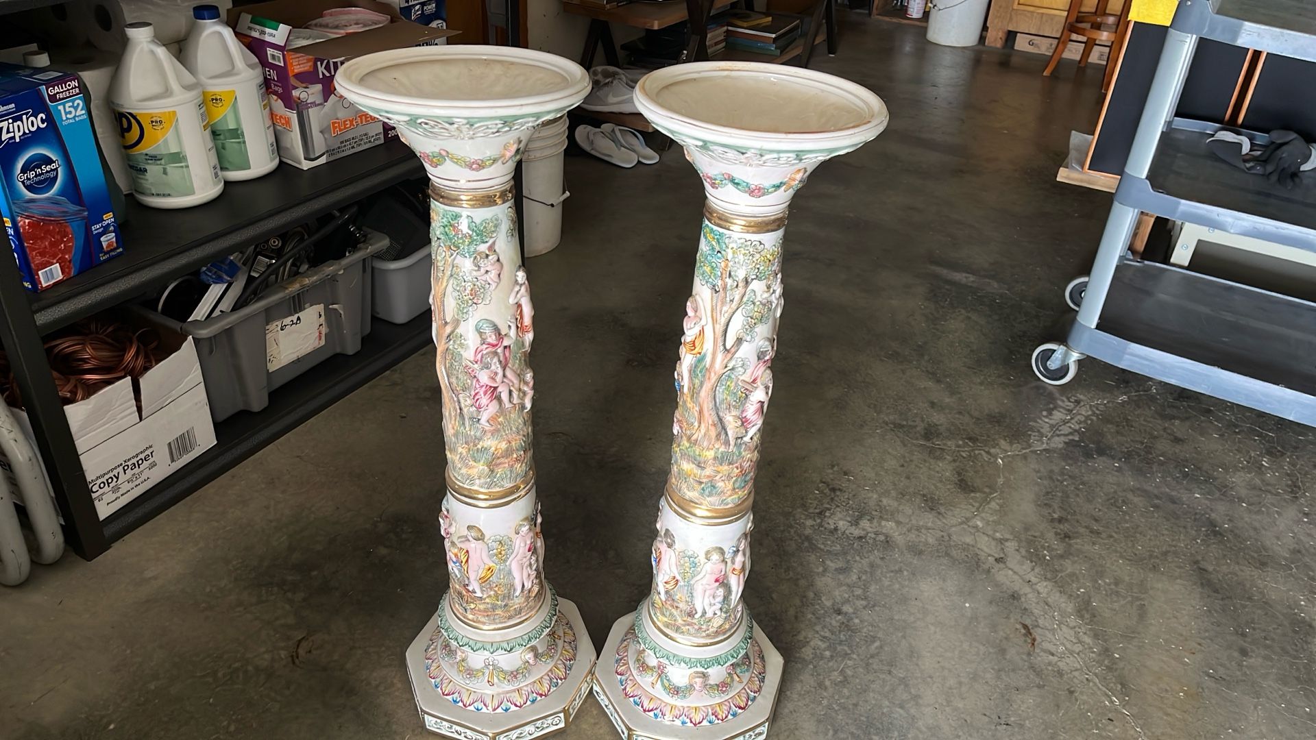 Antique Plants Stands 36in Tall Made In Italy