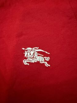 NWT Burberry Children Boys T-Shirt Size 7Y 122cm Military Red Check Shoulder Kni