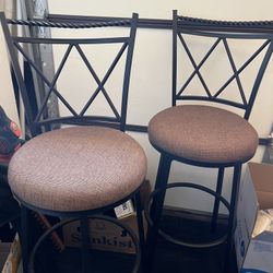 Two Swirling Bar Stools 