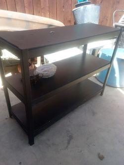 3  Black Metal frame shelves