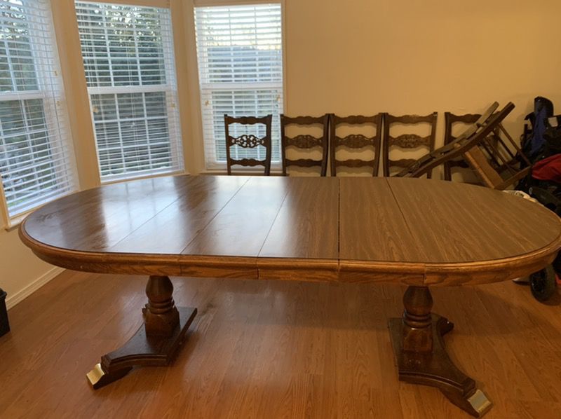 Wooden table with chairs