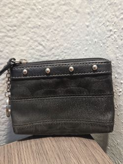 Signature Jacquard Studded Mini Skinny Coin/Key Case