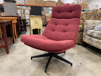IKEA Havberg Red Woven Swivel Lounge Chair