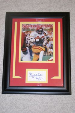 Signed and Framed 8x10 of USC running back great, and Heisman Trophy Winner Charles White