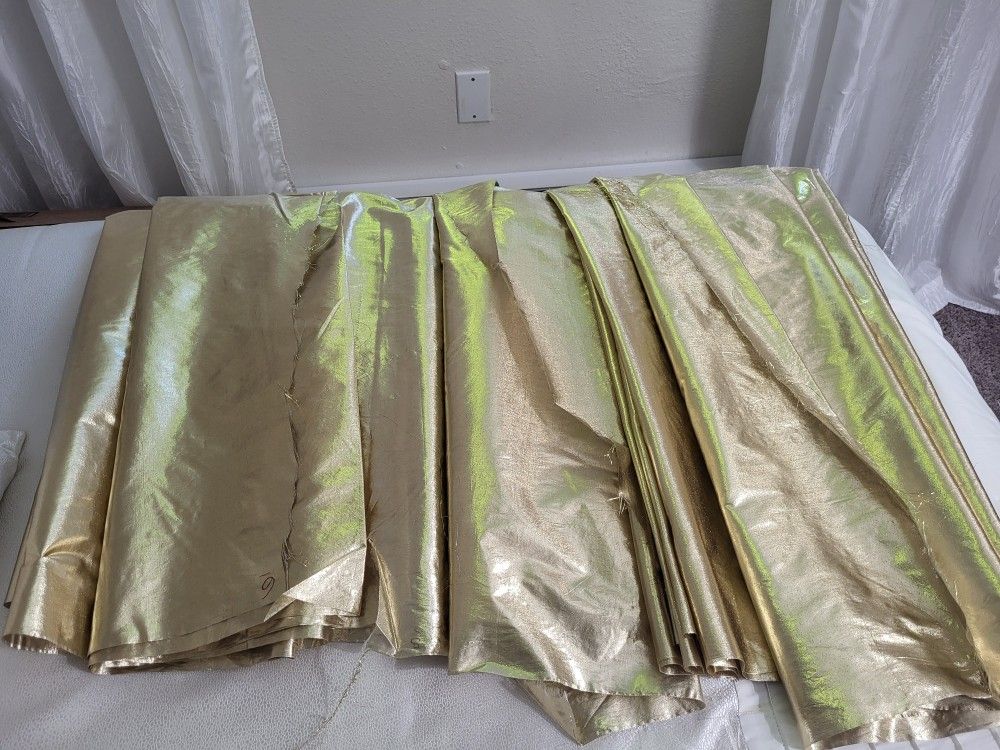 Gold Metalic Fabric Material